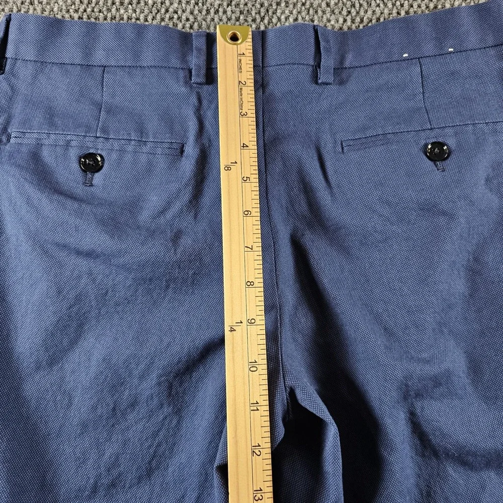 Express Mens Slim Stretch Chino‎ Pants Blue Textured 31x32 Cotton Blend Trousers